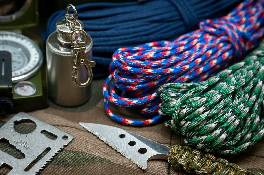 Hiking essentials with paracord